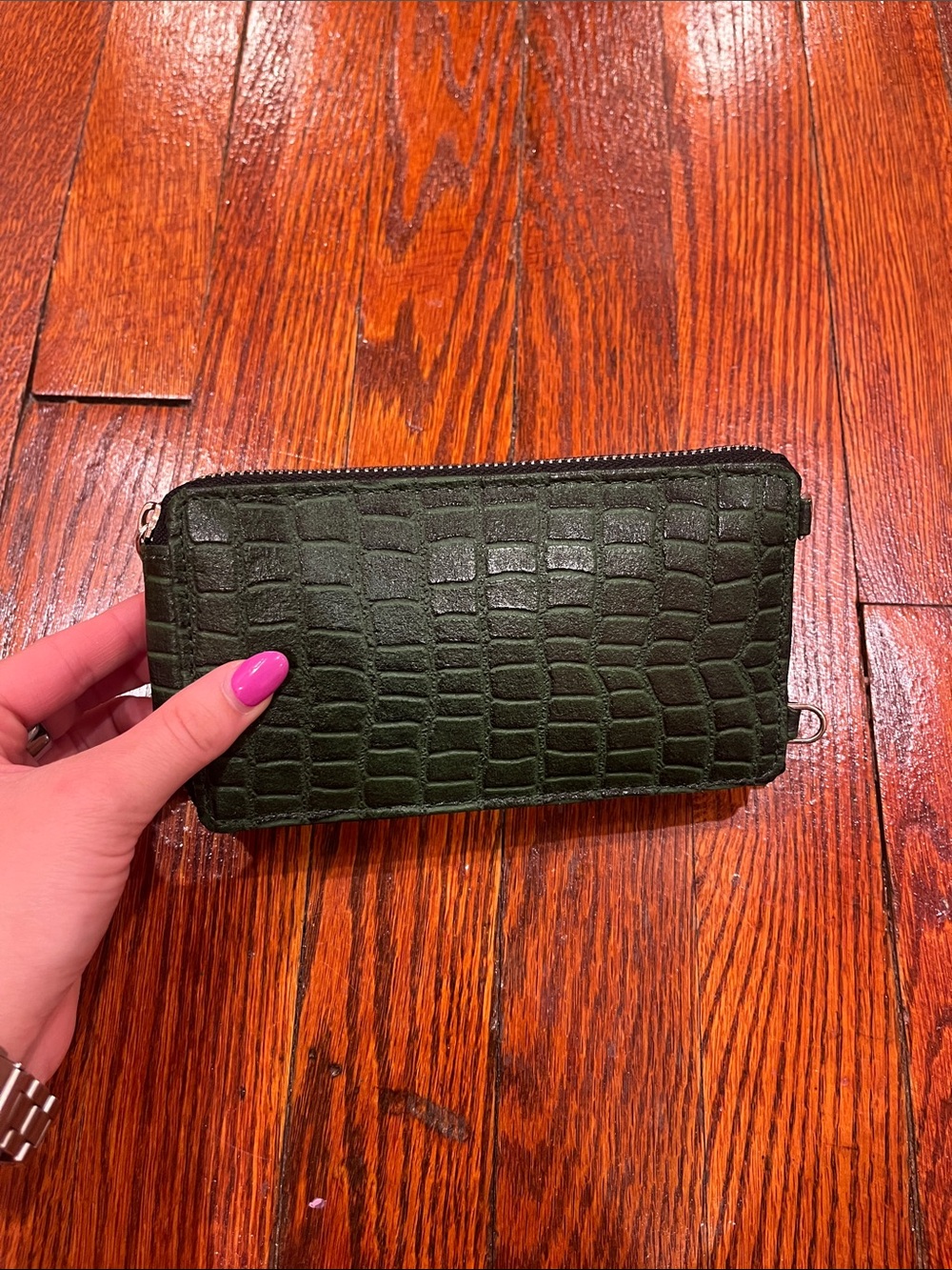 Black Zip Around Phone & Card Wallet